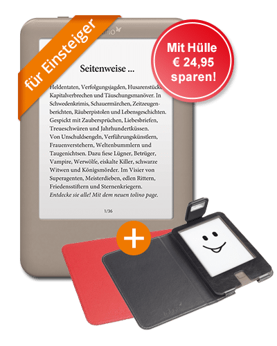 eReader tolino page mit Lichthülle - nur € 69