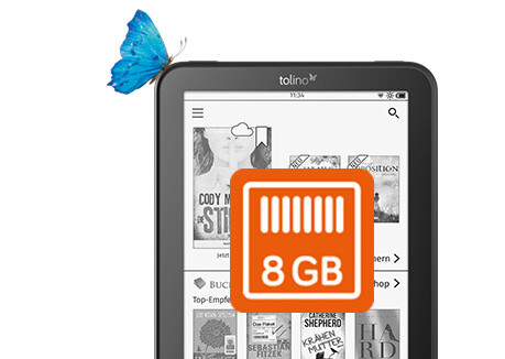 tolino vision3 HD mit 8GB Speicherplatz
