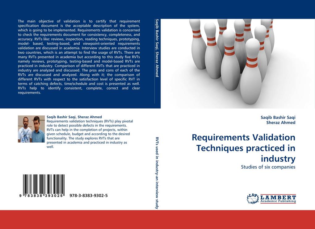 Requirements Validation Techniques practiced in industry als Buch von Saqib Bashir Saqi, Sheraz Ahmed - Saqib Bashir Saqi, Sheraz Ahmed