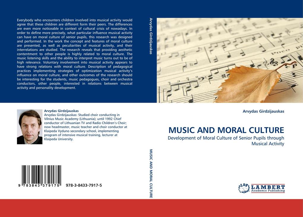 MUSIC AND MORAL CULTURE als Buch von Arvydas Girdzijauskas - Arvydas Girdzijauskas