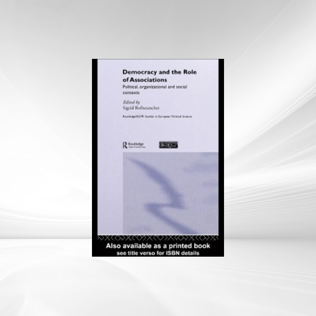 Democracy and the Role of Associations als eBook Download von