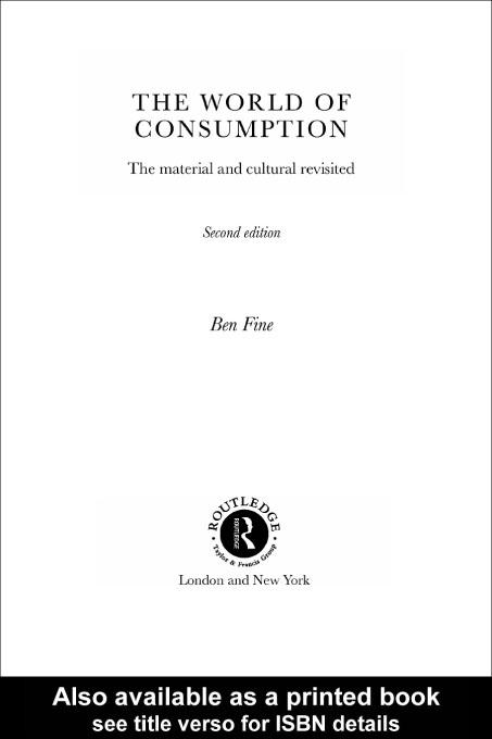 World of Consumption als eBook Download von Ben Fine, Ellen Leopold - Ben Fine, Ellen Leopold