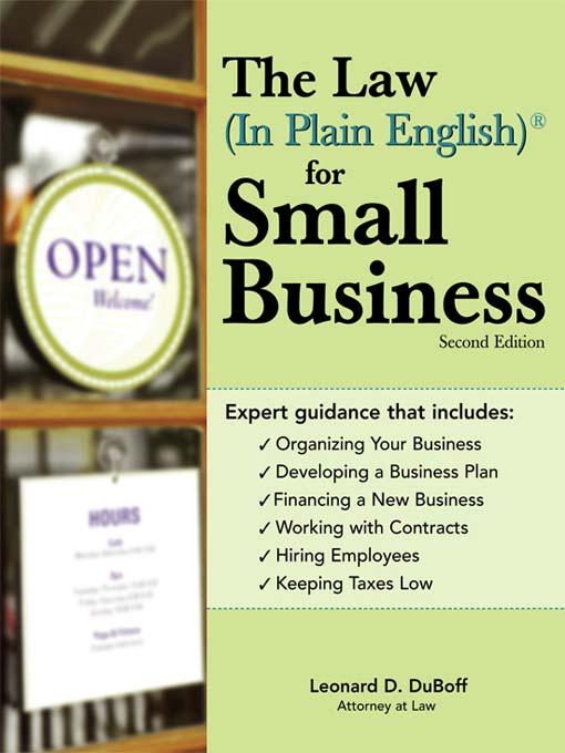 Law (In Plain English)® for Small Business als eBook Download von Leonard D DuBoff - Leonard D DuBoff