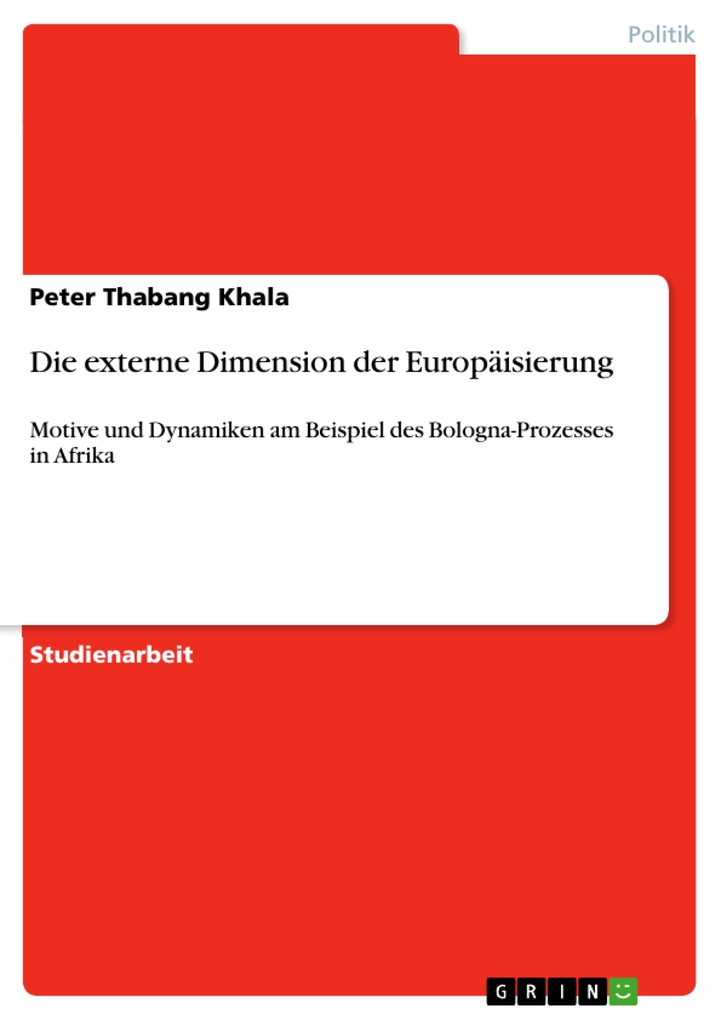 Die externe Dimension der Europäisierung als eBook Download von Peter Thabang Khala - Peter Thabang Khala
