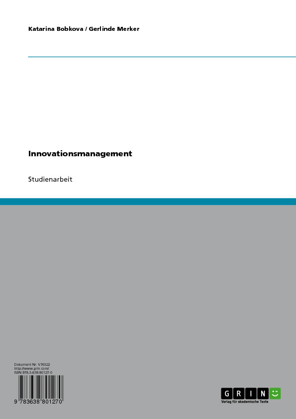 Innovationsmanagement als eBook Download von Katarina Bobkova, Gerlinde Merker - Katarina Bobkova, Gerlinde Merker