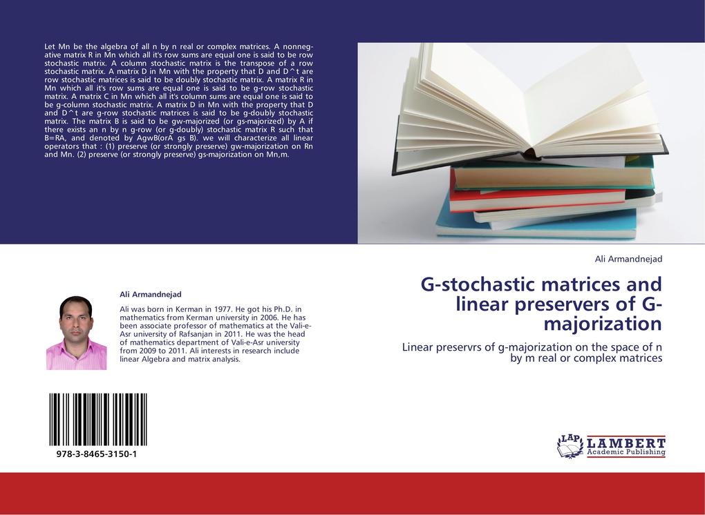 G-stochastic matrices and linear preservers of G-majorization als Buch von Ali Armandnejad - Ali Armandnejad