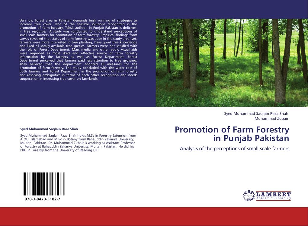 Promotion of Farm Forestry in Punjab Pakistan als Buch von Syed Muhammad Saqlain Raza Shah, Muhammad Zubair - Syed Muhammad Saqlain Raza Shah, Muhammad Zubair