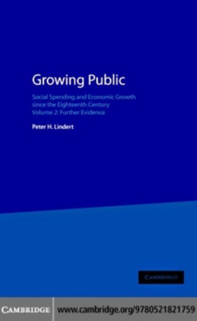 Growing Public: Volume 2, Further Evidence als eBook Download von Peter H. Lindert - Peter H. Lindert