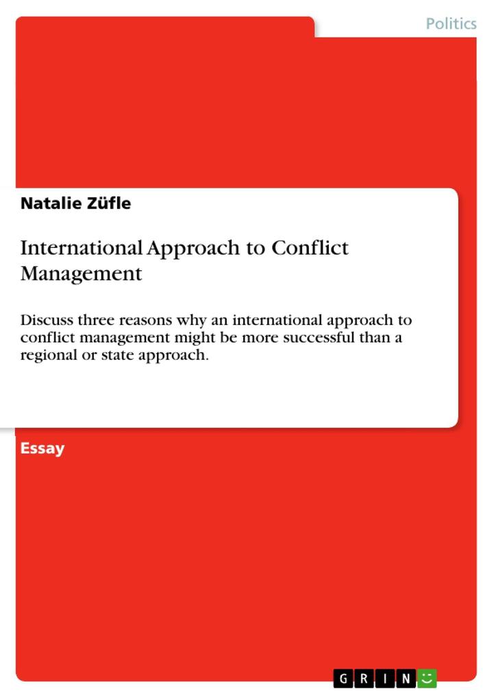 International Approach to Conflict Management als eBook Download von Natalie Züfle - Natalie Züfle