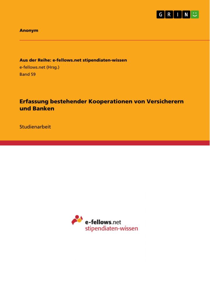 Erfassung bestehender Kooperationen von Versicherern und Banken als eBook Download von