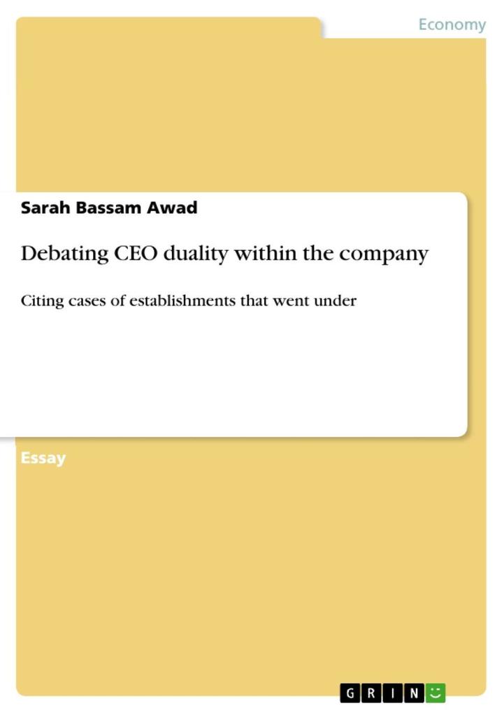 Debating CEO duality within the company als eBook Download von Sarah Bassam Awad - Sarah Bassam Awad