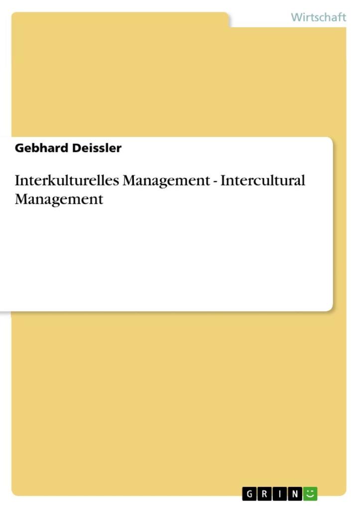 Interkulturelles Management - Intercultural Management als eBook Download von Gebhard Deissler - Gebhard Deissler