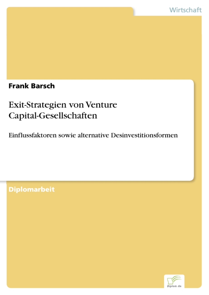Exit-Strategien von Venture Capital-Gesellschaften als eBook Download von Frank Barsch - Frank Barsch