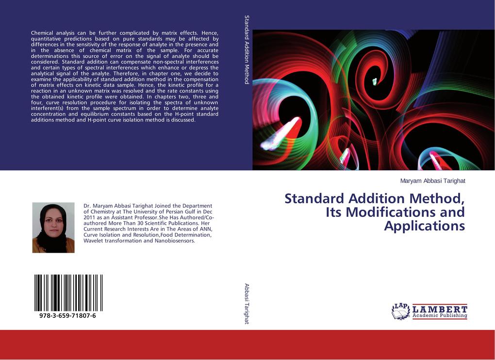 Standard Addition Method, Its Modifications and Applications als Buch von Maryam Abbasi Tarighat