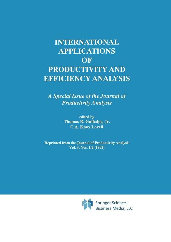 International Applications of Productivity and Efficiency Analysis als eBook Download von