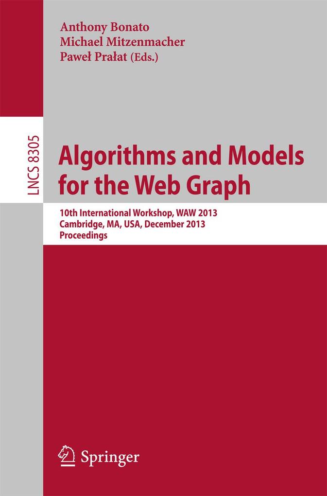 Algorithms and Models for the Web Graph als eBook Download von