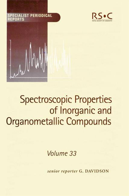 Spectroscopic Properties of Inorganic and Organometallic Compounds, Volume 33 als eBook Download von Brian E Mann, Keith B Dillon, Stephen J Clark - Brian E Mann, Keith B Dillon, Stephen J Clark