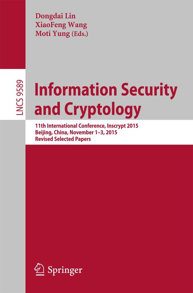 Information Security and Cryptology als eBook Download von