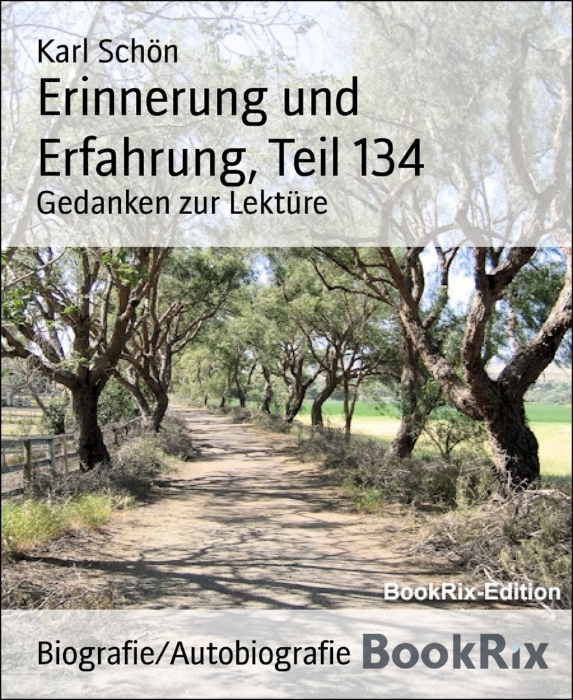 Erinnerung und Erfahrung, Teil 134 als eBook Download von Karl Schön - Karl Schön