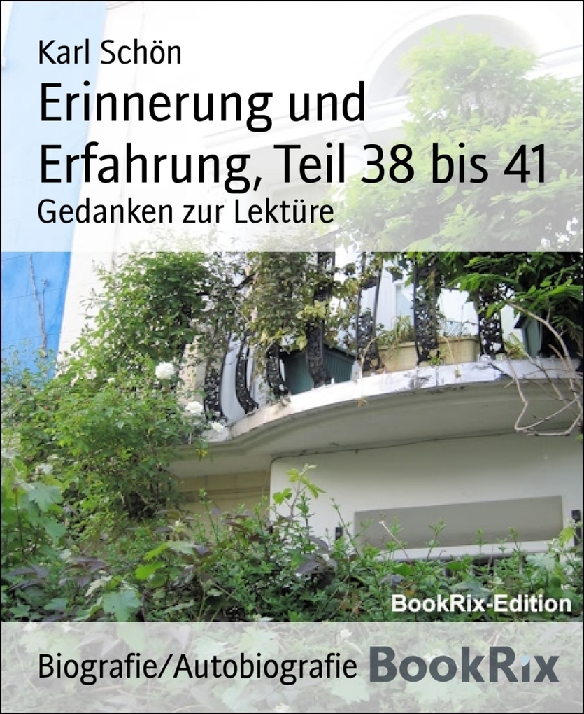 Erinnerung und Erfahrung, Teil 38 bis 41 als eBook Download von Karl Schön - Karl Schön