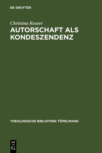 Autorschaft als Kondeszendenz: Johann Georg Hamanns erlesene DialogizitÃ¤t Christina Reuter Author