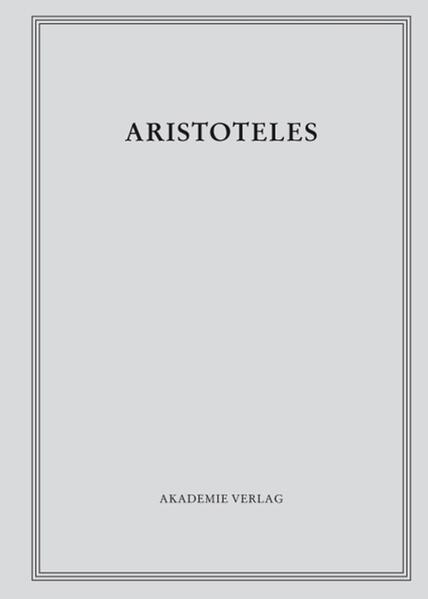 Aristoteles: Aristoteles Werke / Über Werden und Vergehen