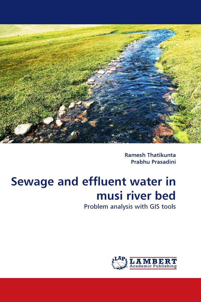 Sewage and effluent water in musi river bed