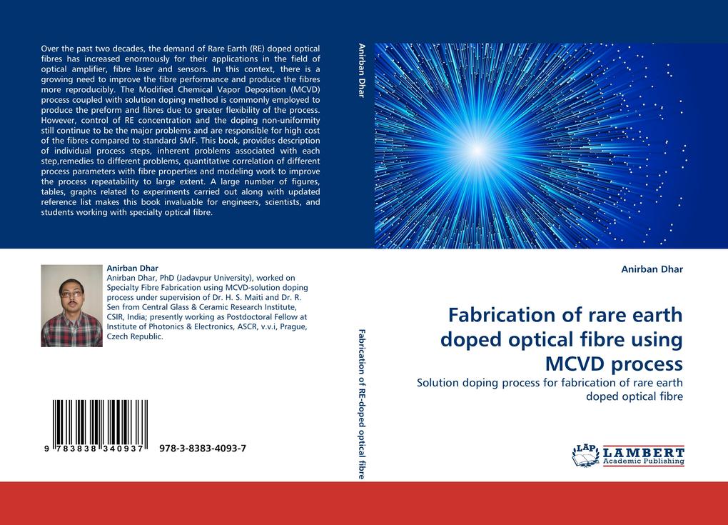 Fabrication of rare earth doped optical fibre using MCVD process
