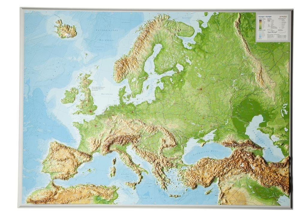 Georelief Dresden Europa Reliefkarte Groß. Europe