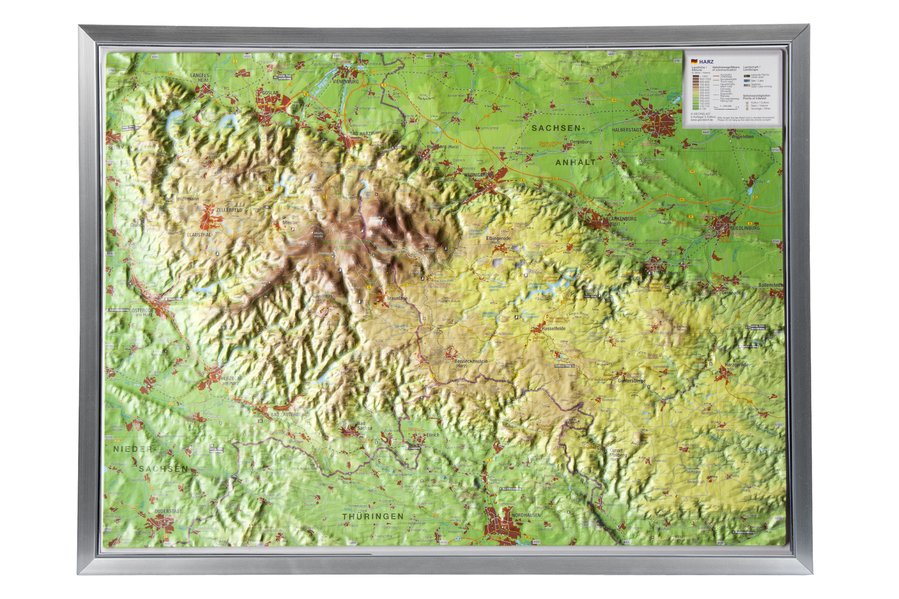 Reliefkarte Harz 1 : 200.000