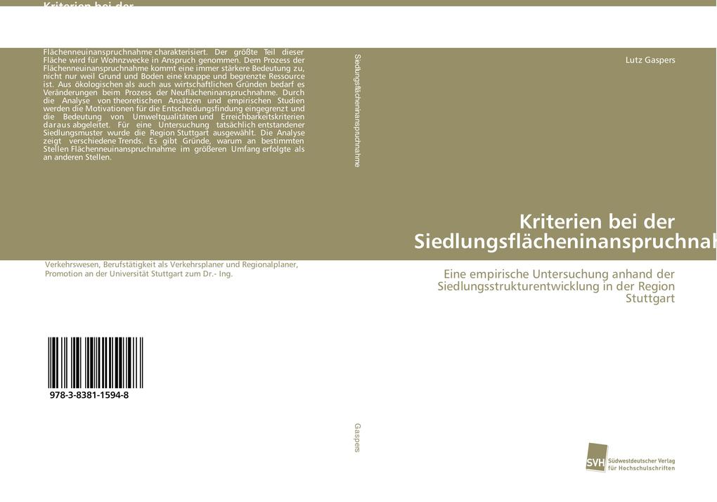 Kriterien bei der Siedlungsflächeninanspruchnahme