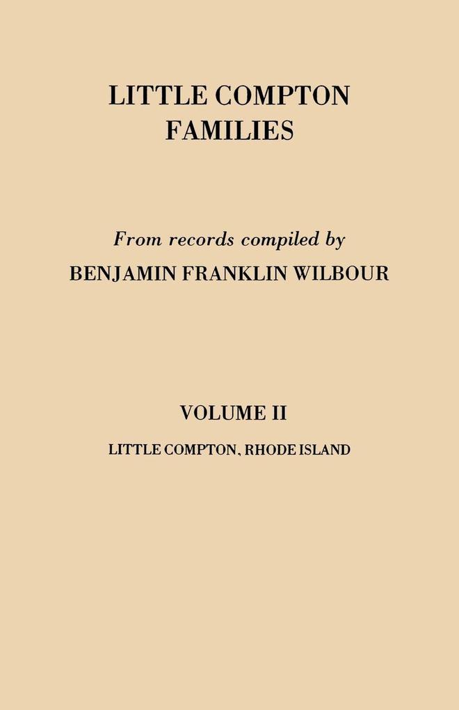 Little Compton Families. Little Compton Rhode Island. Volume II