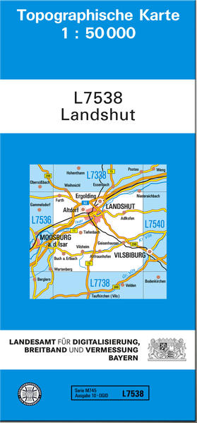 Topographische Karte Bayern Landshut