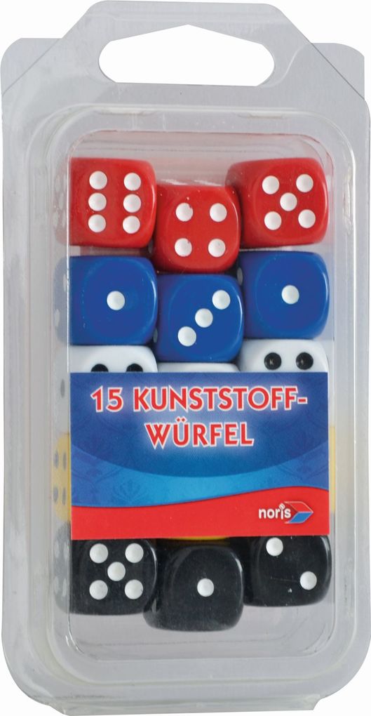 Image of 15 Kunststoff-Augenwürfel bunt