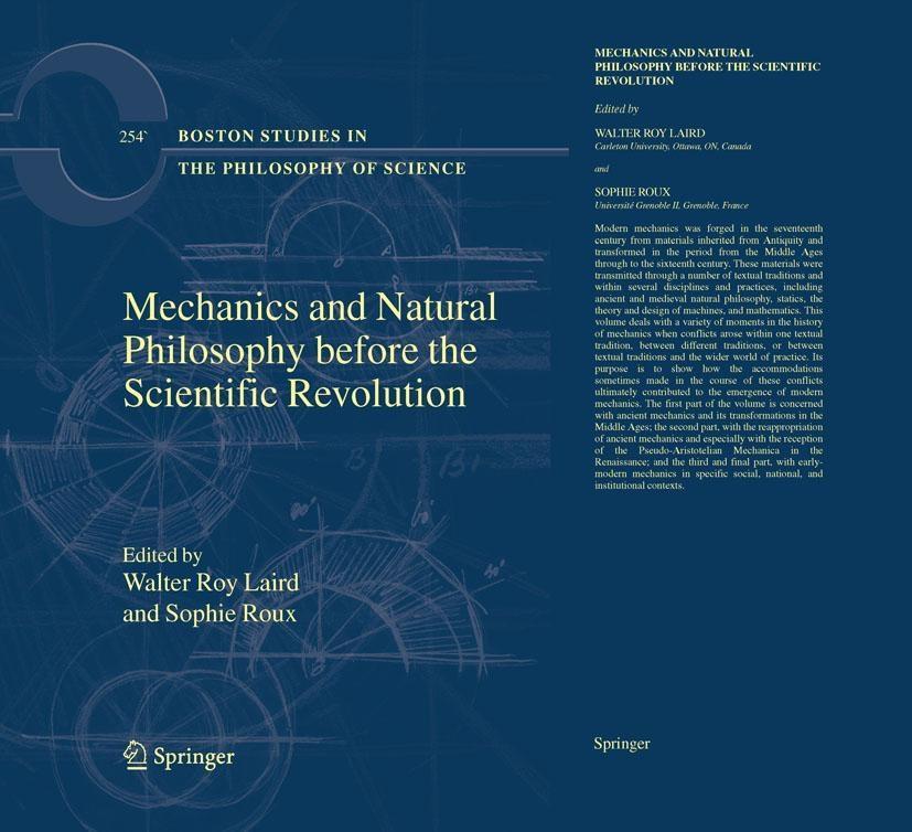 Mechanics and Natural Philosophy before the Scientific Revolution