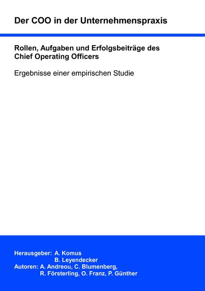Der COO in der Unternehmenspraxis