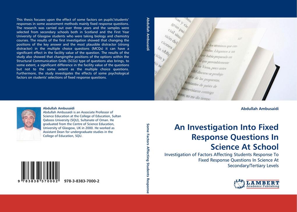 An Investigation Into Fixed Response Questions In Science At School