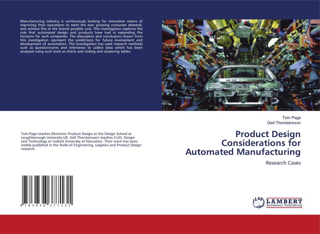 Product Design Considerations for Automated Manufacturing