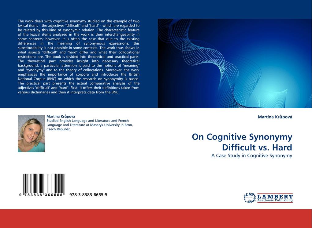 On Cognitive Synonymy Difficult vs. Hard