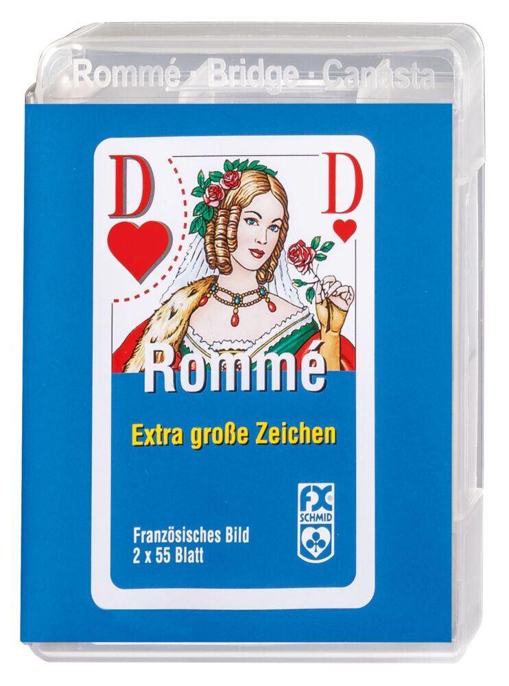 Rommé Canasta Bridge. Mit extragroßen Eckzeichen