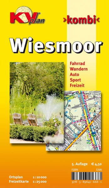 Wiesmoor KVplan Radkarte/Wanderkarte/Stadtplan 1:25.000 / 1:10.000