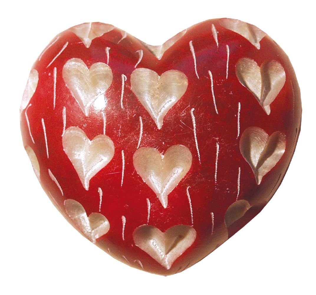 Herz Heart Speckstein rot 6 x 6 cm