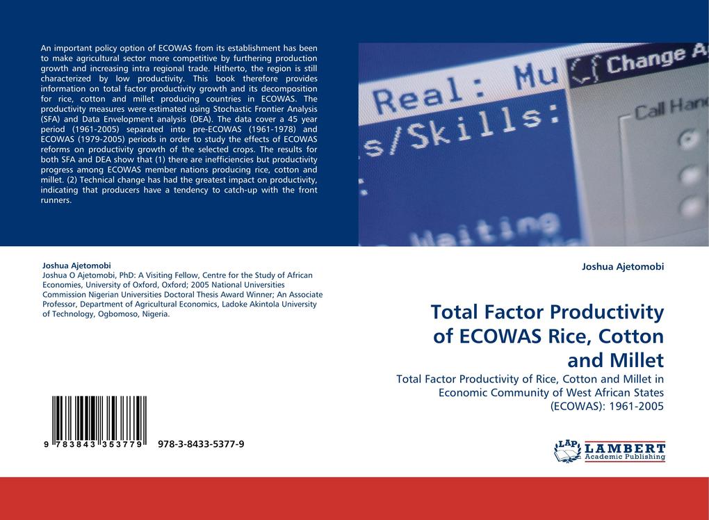 Total Factor Productivity of ECOWAS Rice Cotton and Millet
