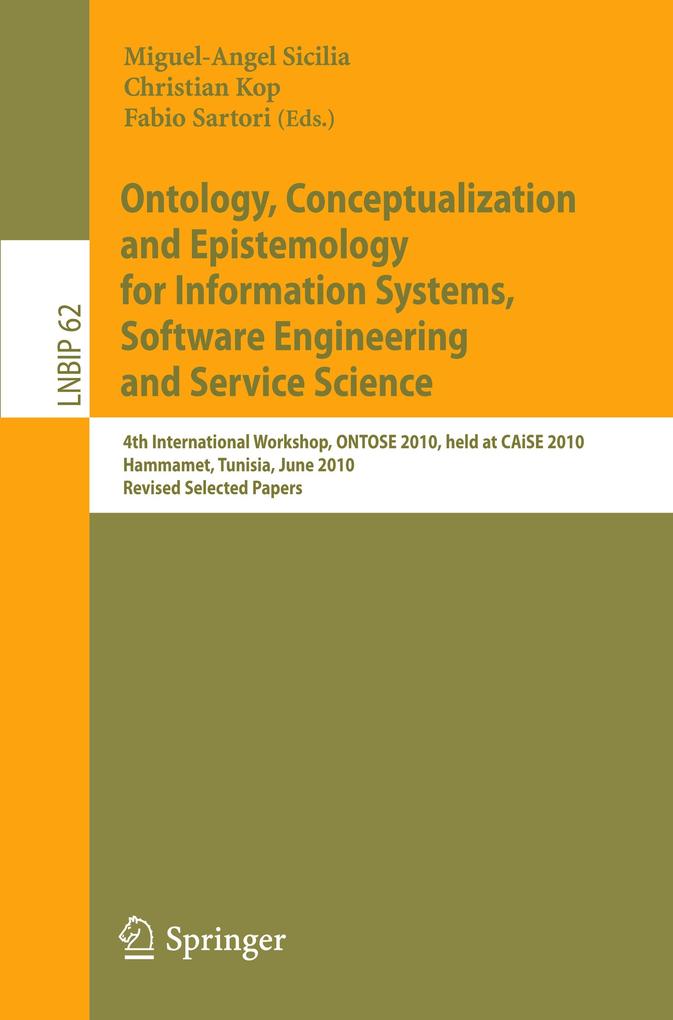 Ontology Conceptualization and Epistemology for Information Systems Software Engineering and Service Science