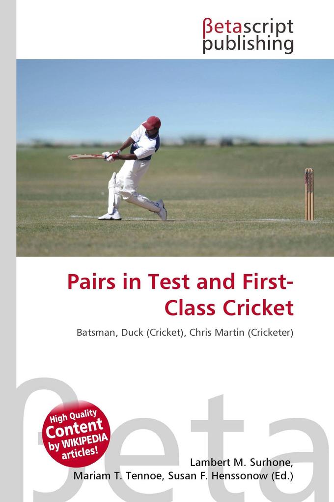 Pairs in Test and First-Class Cricket