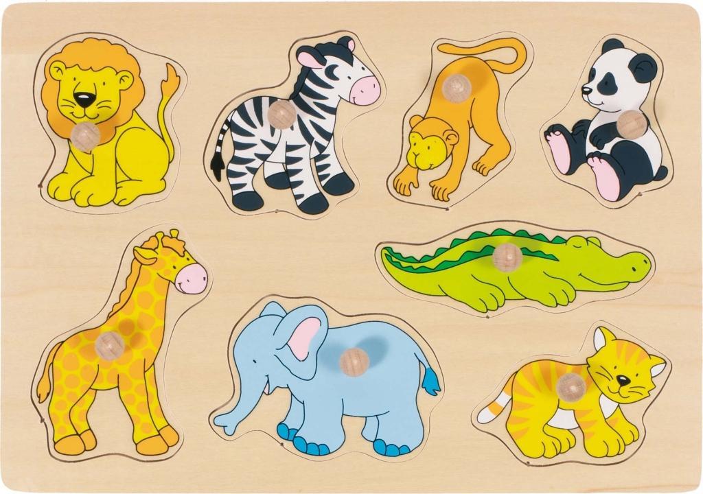 Image of Goki 57874 - Steckpuzzle Zootiere