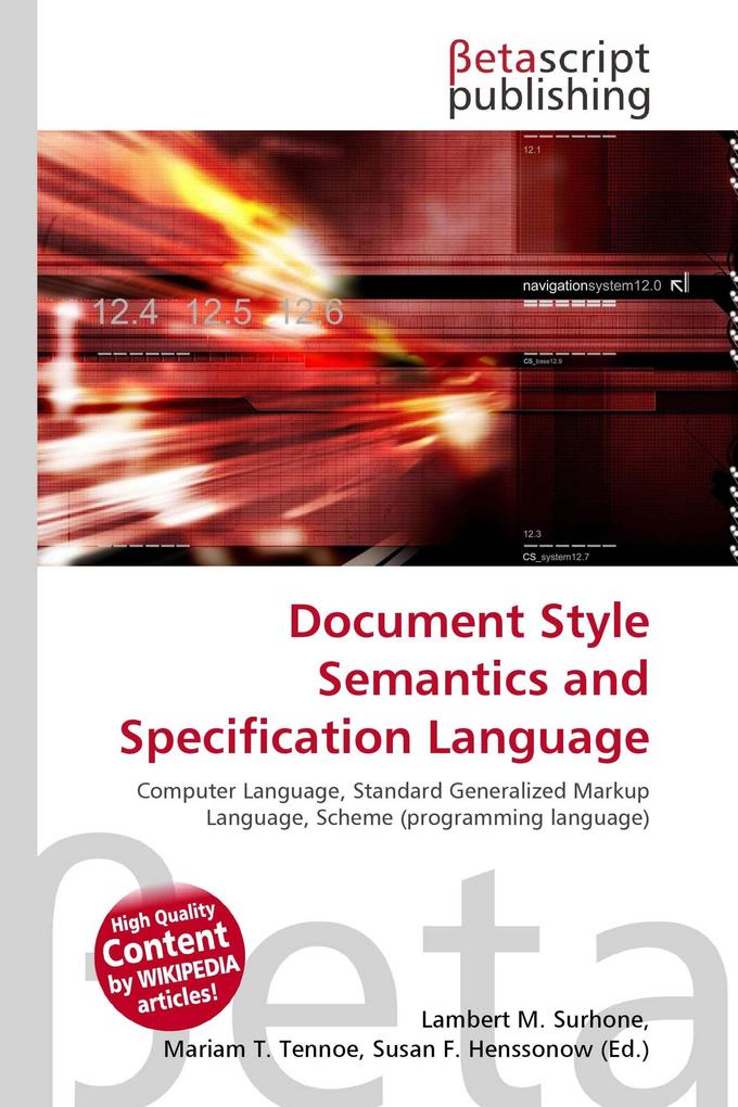 Document Style Semantics and Specification Language