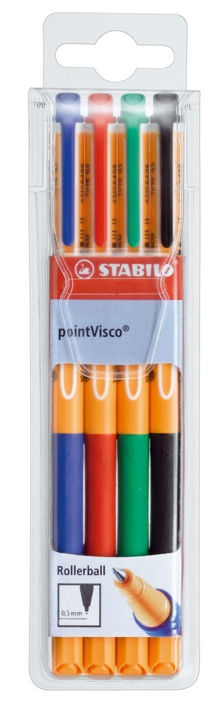 STABILO Tintenroller pointVisco farbmix 4er Set