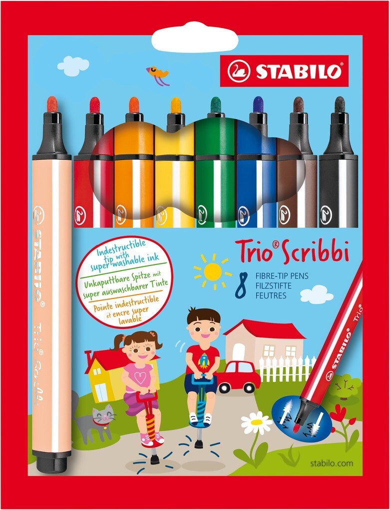STABILO Buntstifte Trio Scribbi 8er Set