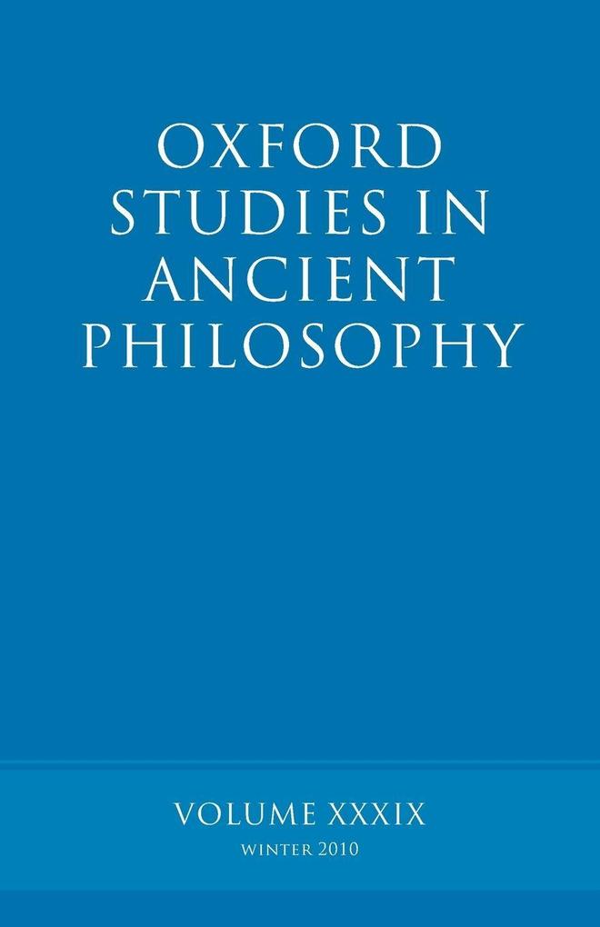 Oxford Studies in Ancient Philosophy Volume